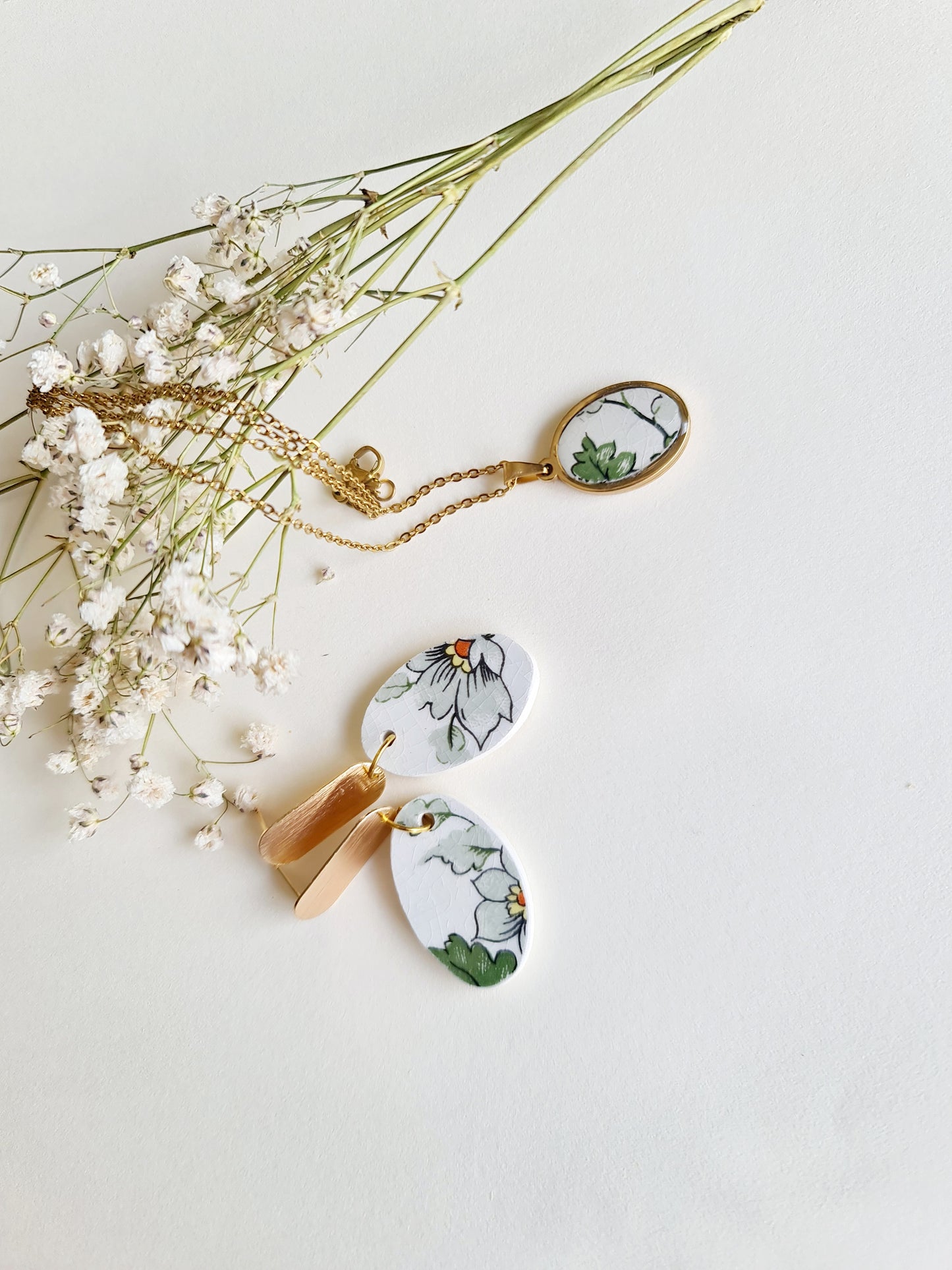Bijoux assiette Amandinoise upcyclée