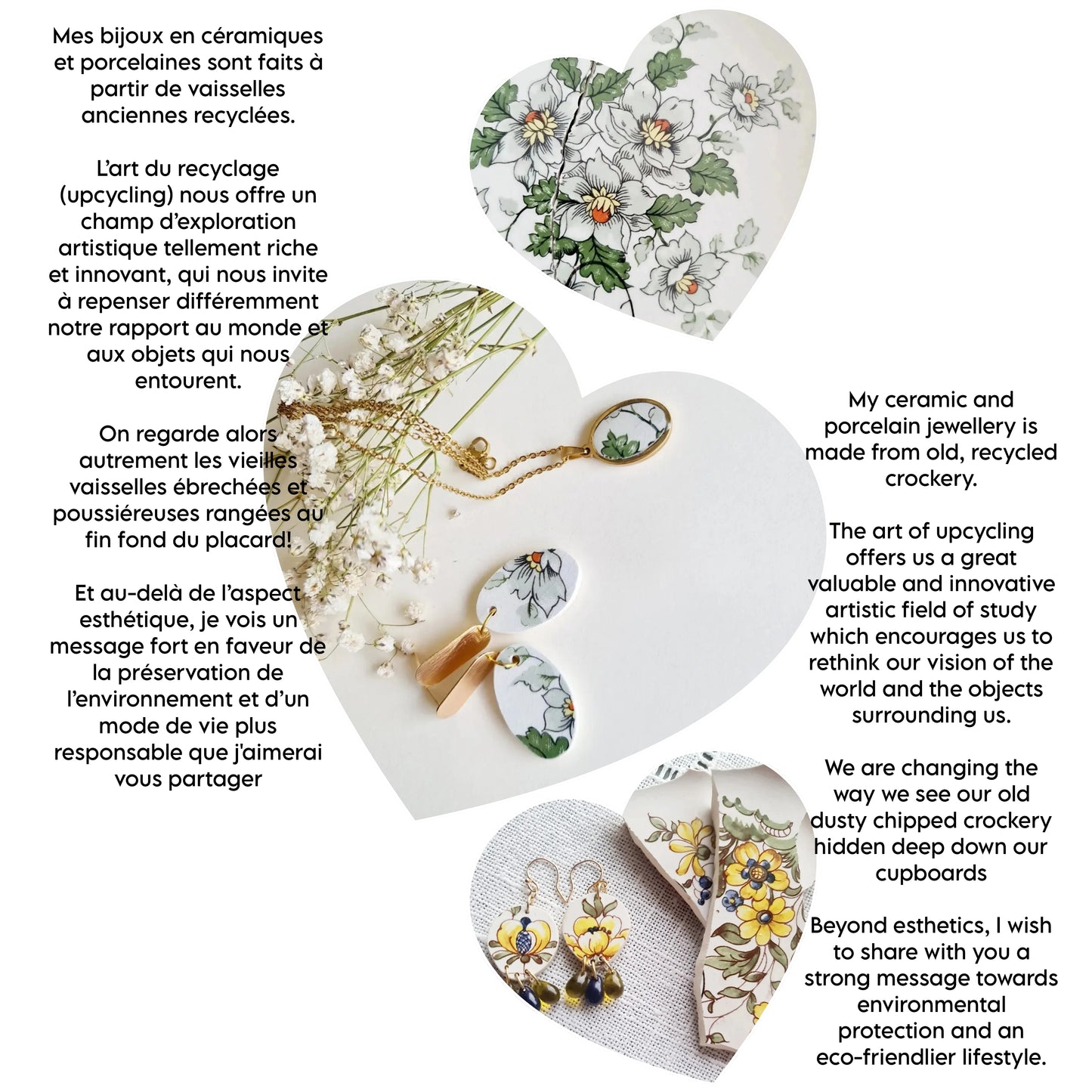 Bijoux assiette Amandinoise upcyclée