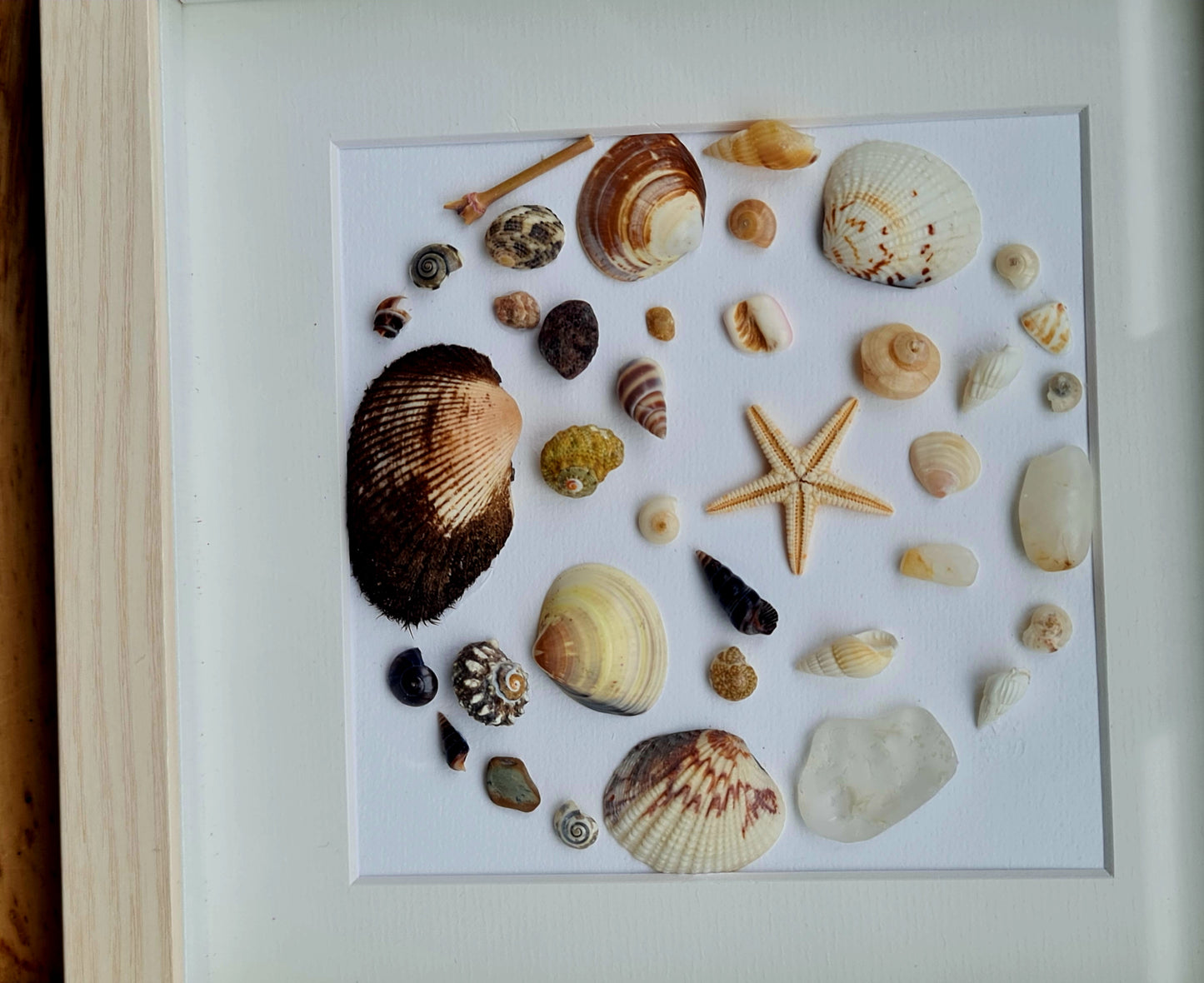 Étoile des Sables / Star of the Sands

Tableau décoratif en coquillages, verre de mer et étoile de mer – Création artisanale et durable
Seashell and sea glass wall art – Handmade and eco-friendly coastal decor
